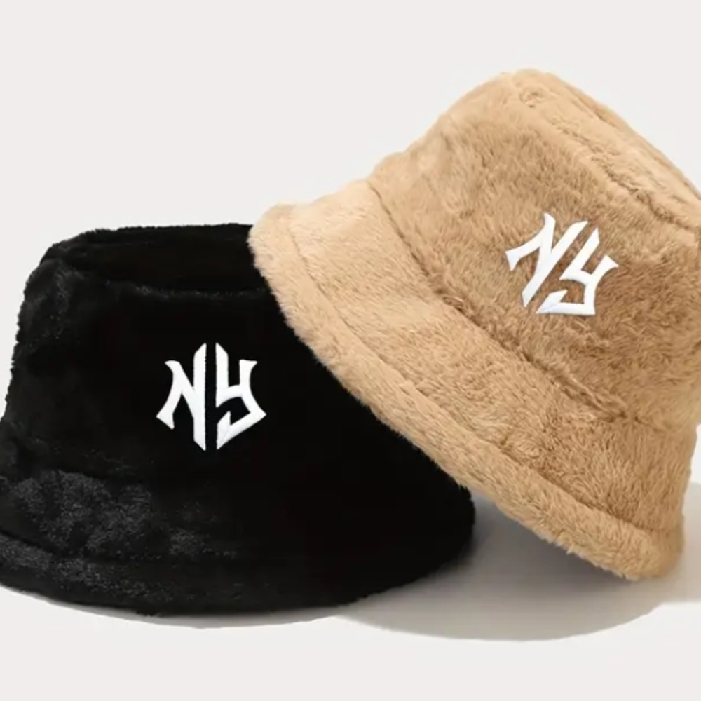Fuzzy Bucket Hat - Black and Tan
